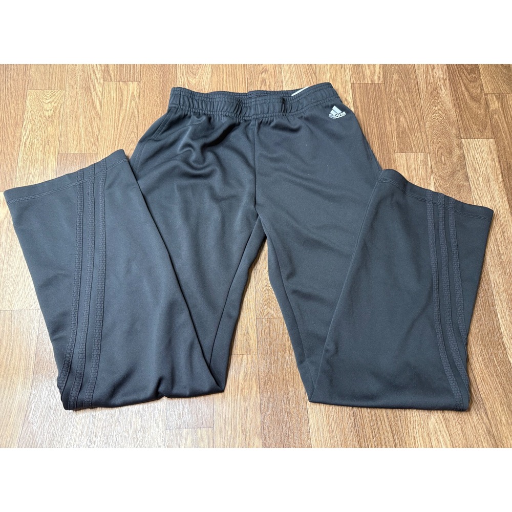 Adidas Mens Black Straight Leg Track Pants Tonal Stripes P10760 Size Small